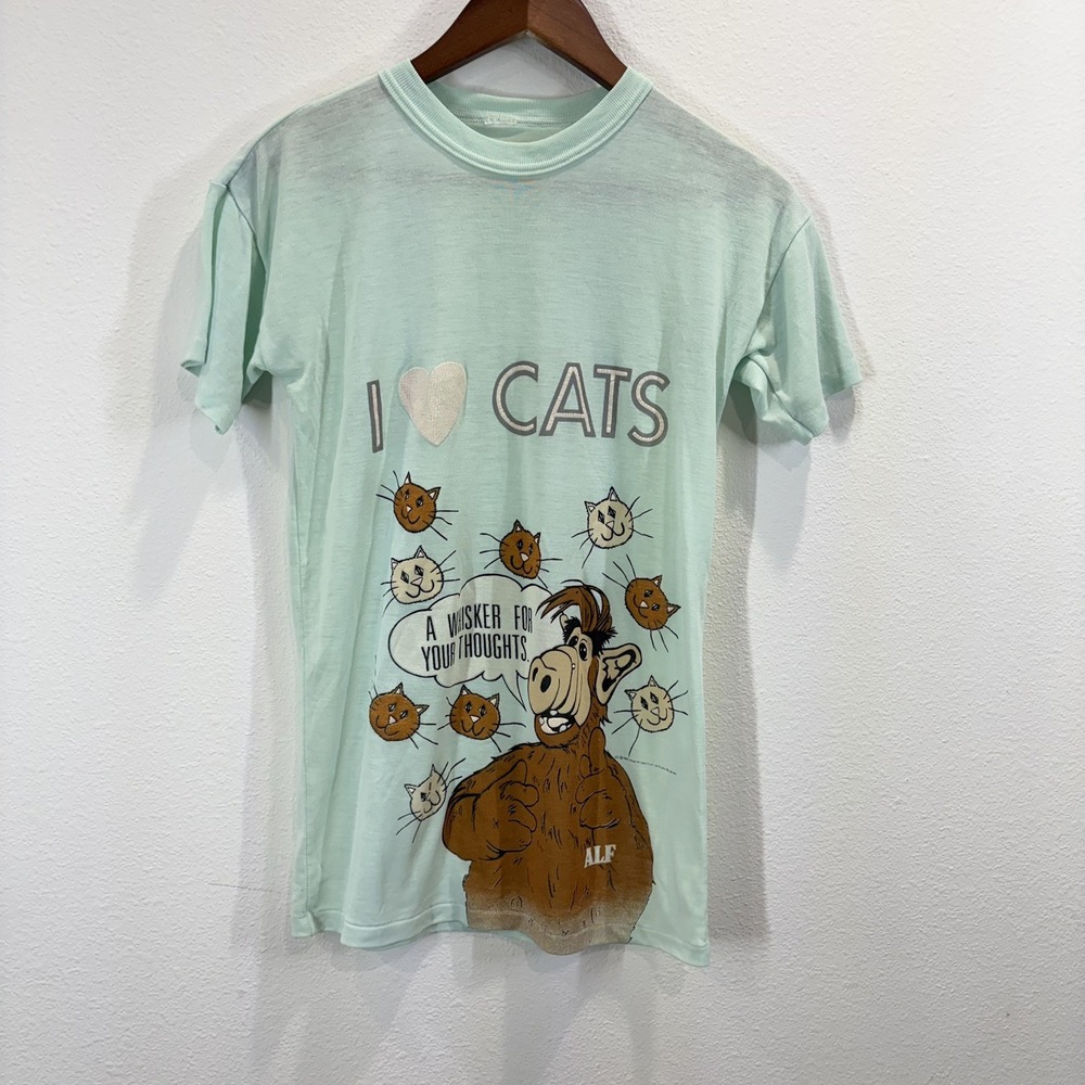 Vintage 1987 80s Alf Rare T shirt Size Small Sleep Shirt TV Show Promo Cats XS/S